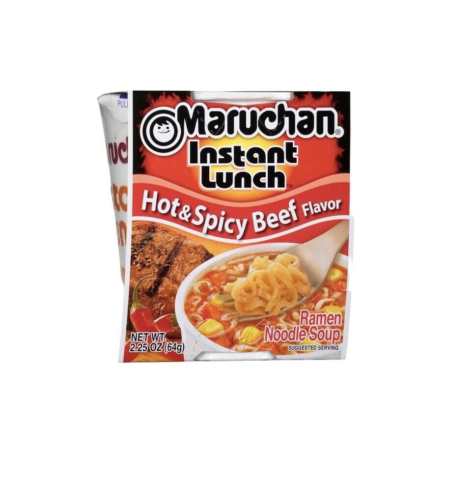Maruchan Instant Lunch Hot & Spicy Beef, 2.25 Oz, Pack of 12