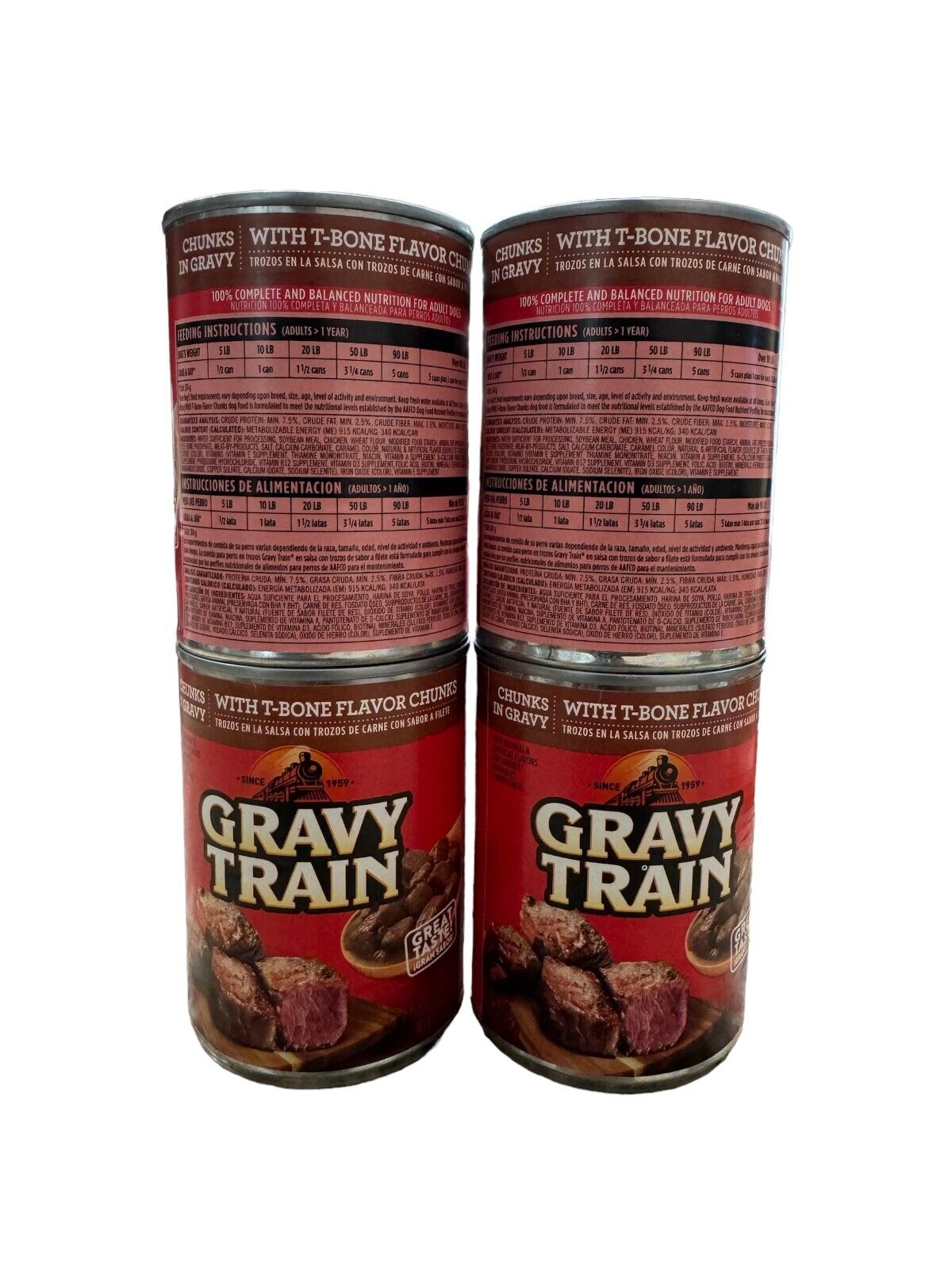 Gravy Train T-Bone Flavor Chunks in Gravy 13.2oz 5 Count NEW