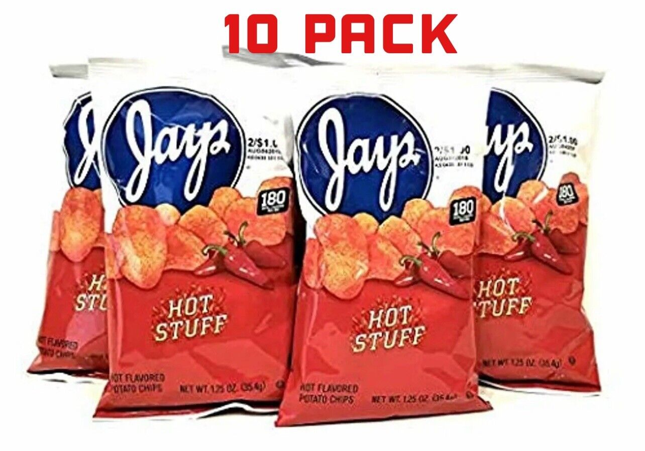 Jays Hot Stuff 10 Pack 1.25 oz HOT STUFF Potato Chips