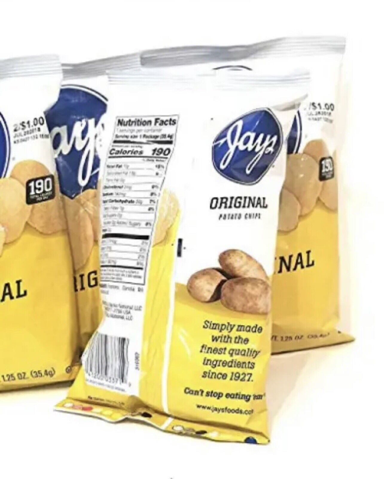 JAY’S ORIGINAL 7 Pack 1.25 oz Potato Chips
