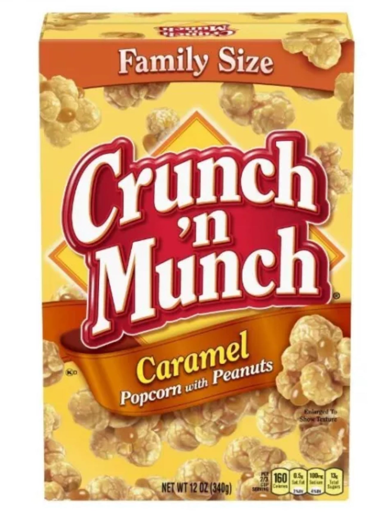 CRUNCH 'N MUNCH Caramel Popcorn with Peanuts, 12 oz. 2 Boxes