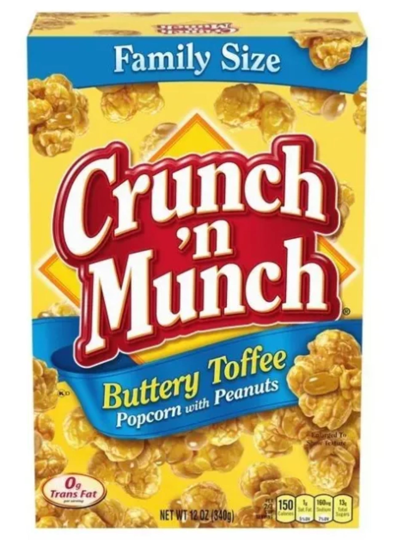 CRUNCH 'N MUNCH Buttery Toffee Popcorn with Peanuts, 12 oz. 2 Boxes