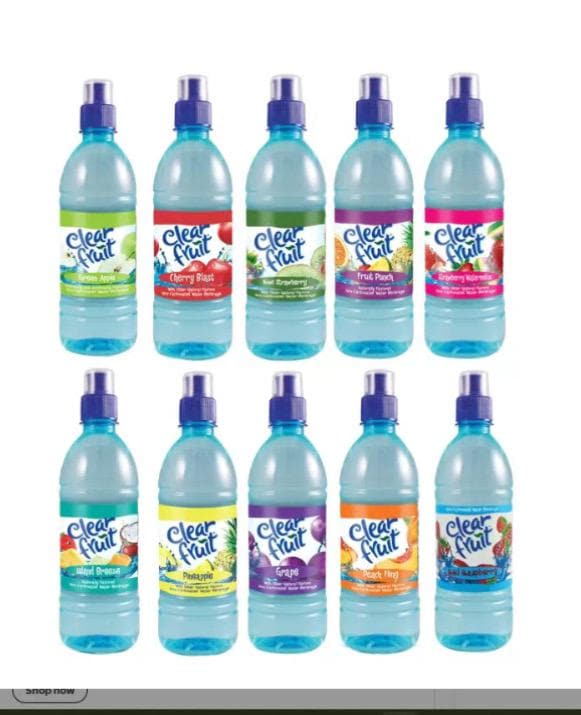 Clear Fruit Flavored Water Variety Pack: 10 Refreshing Flavors