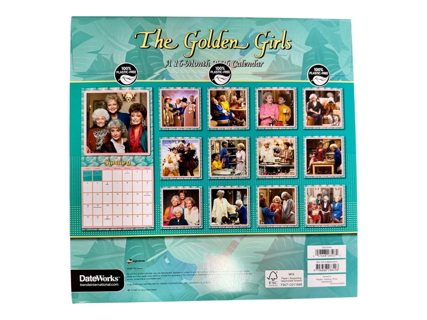 2026 The Golden Girls 12” X 24” 16 Month Wall Calendar New