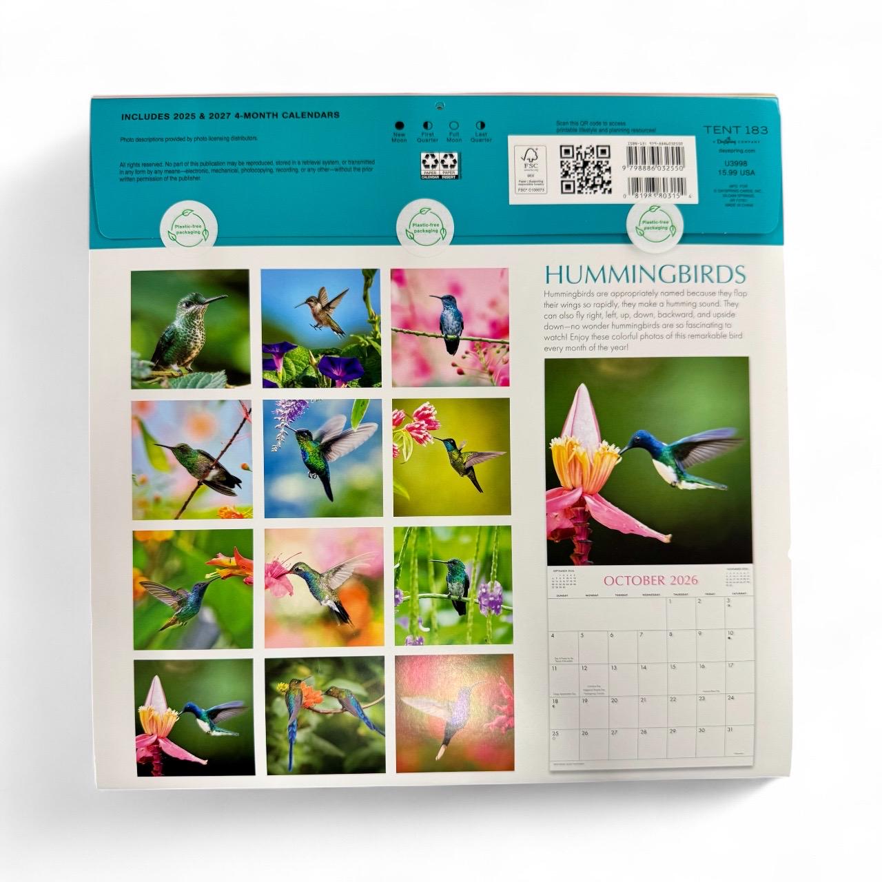 2026 HUMMINGBIRDS 12” X 24” 16 Month Wall Calendar New