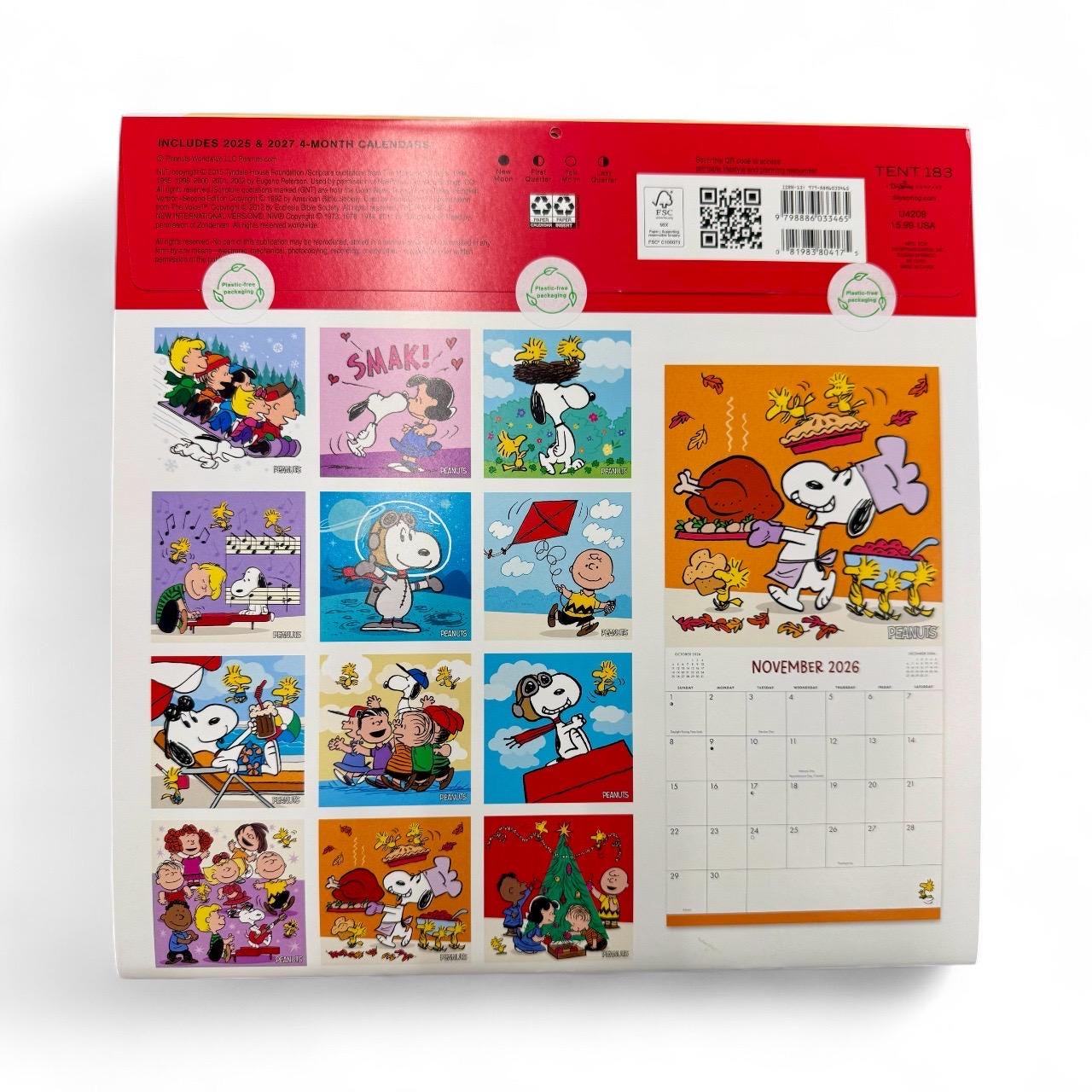 2026 PEANUTS Charlie Brown 12” X 24” 16 Month Wall Calendar New Sealed