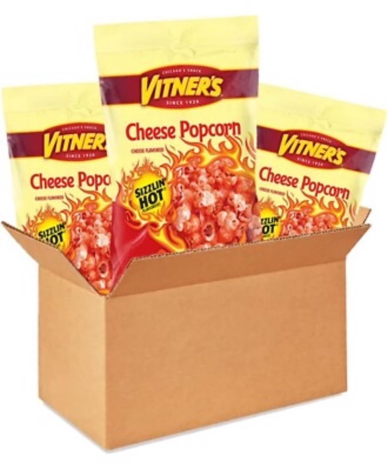 11 Vitner's Sizzlin Hot Cheese Popcorn .75 Oz Individual Bags