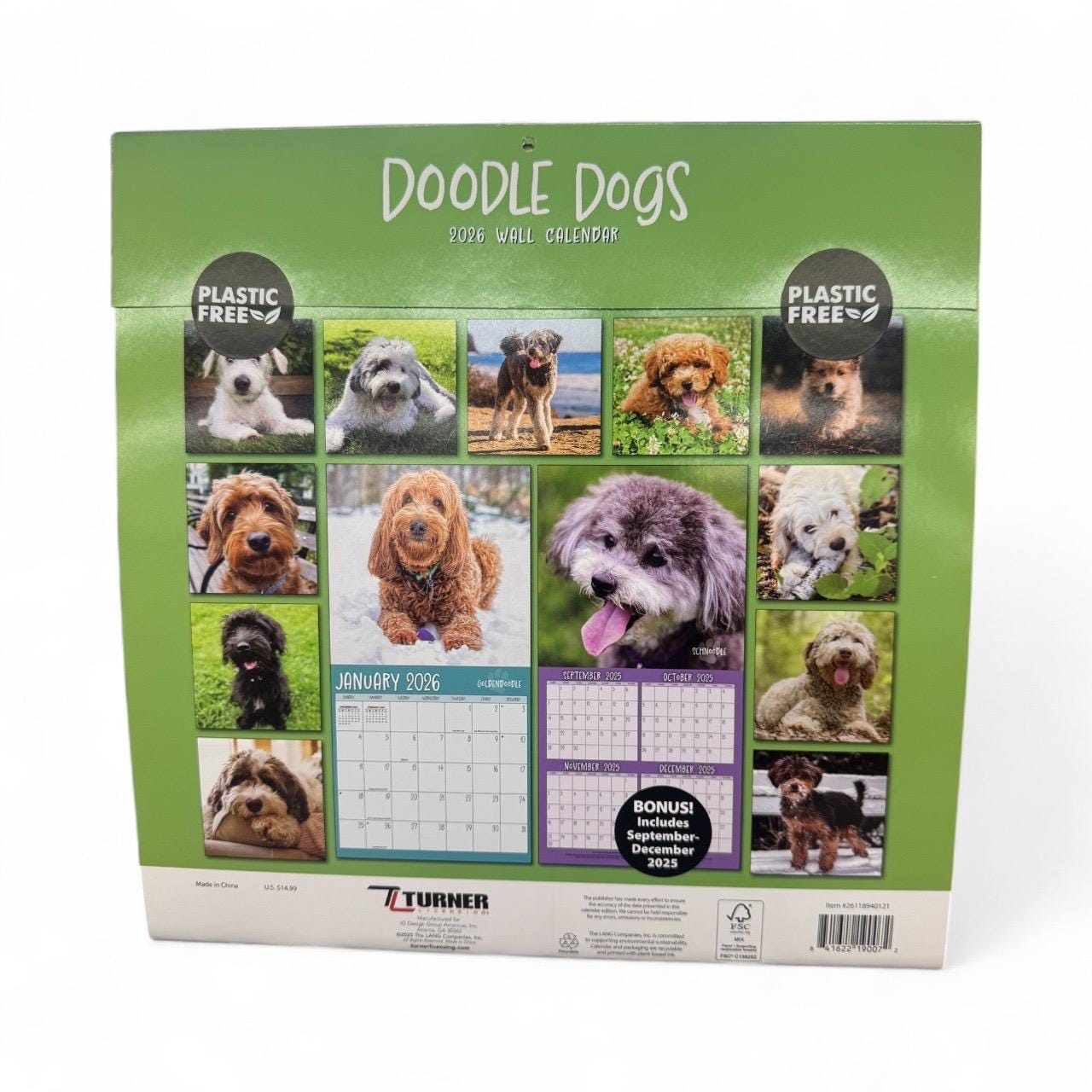2026 DOODLE DOGS 12” X 12” 16 Month Wall Calendar NEW 12”x24” Opened