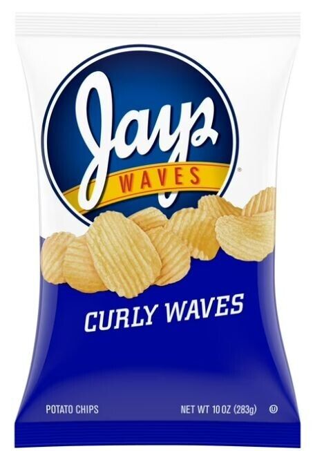 Jays Potato Chips, Curly Waves, 10 oz Bag