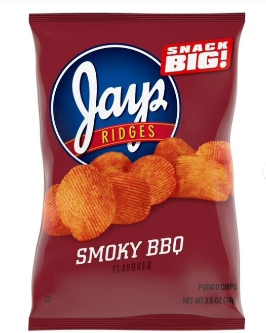 Jays Ridges Potato Chips, Smoky BBQ, 2.5 oz Bag