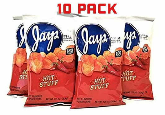 Jays Hot Stuff 10 Pack 1.25 oz HOT STUFF Potato Chips