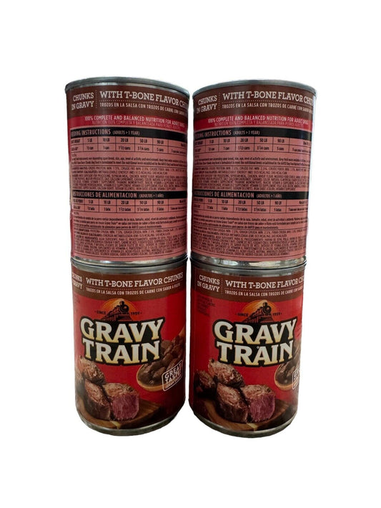 Gravy Train T-Bone Flavor Chunks in Gravy 13.2oz 8 Count NEW