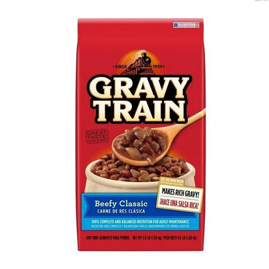 Gravy Train 3.5LB Pound Beefy Classic Dry Dog Food 4 Bags