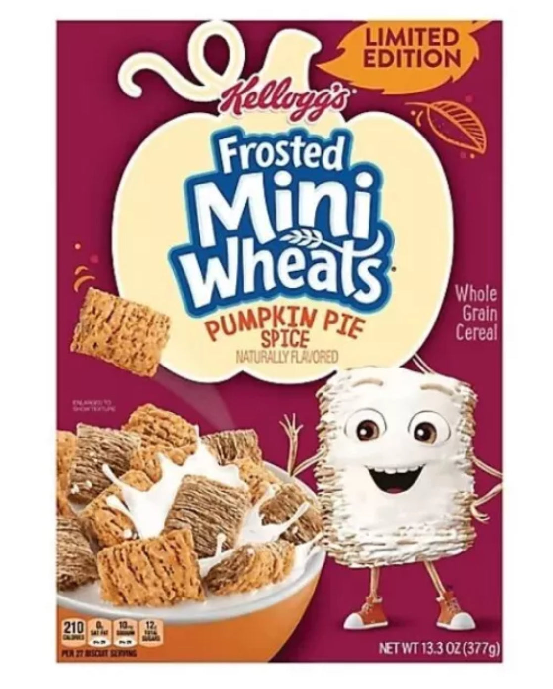 KELLOGG'S FROSTED MINI-WHEATS BREAKFAST CEREAL PUMPKIN PIE SPICE, 13.3 OZ