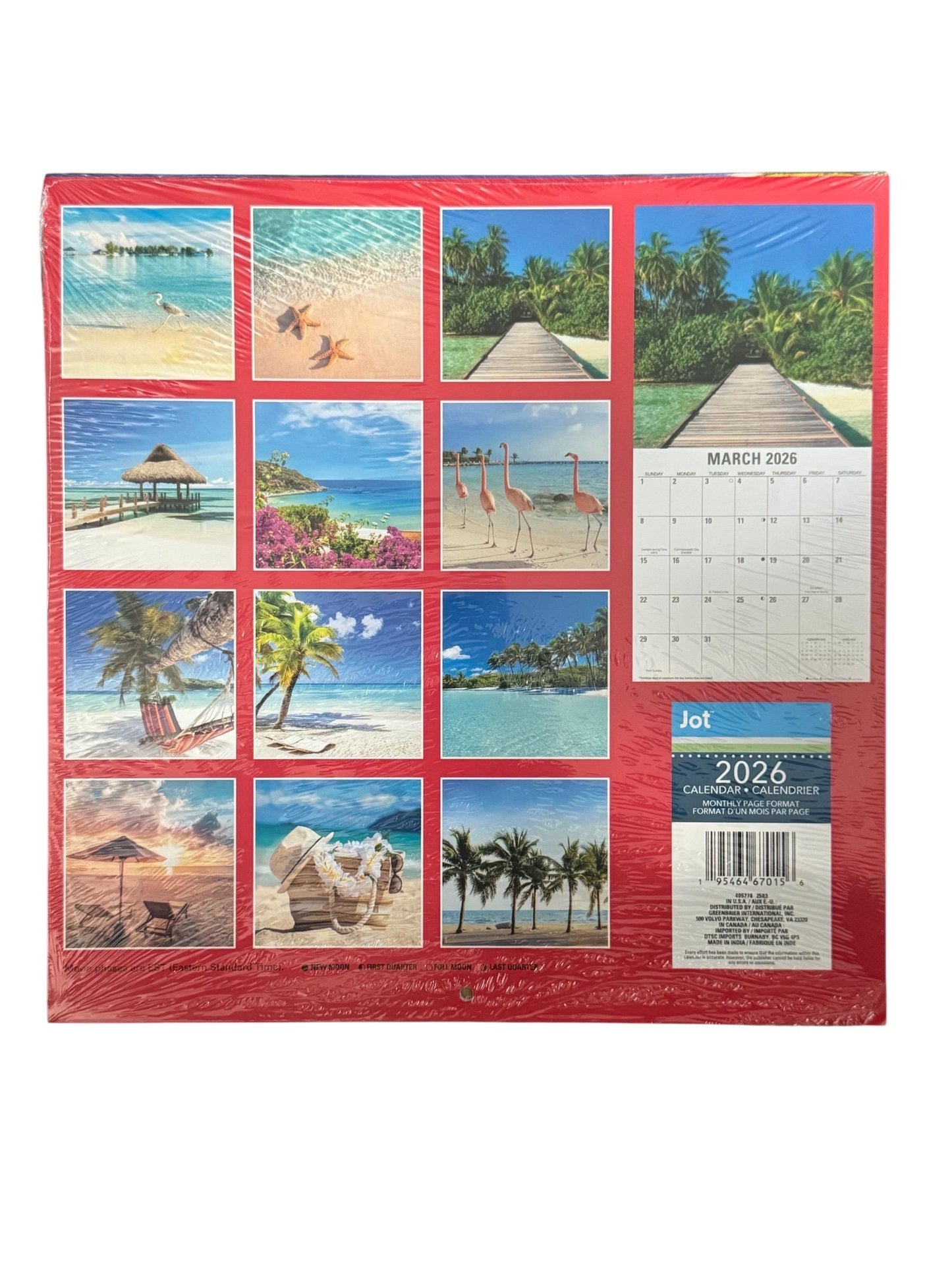 2026 TROPICAL BEACHES 12” X24” & SUNSETS 12 Month 6” X 12” Wall Calendars Bundle
