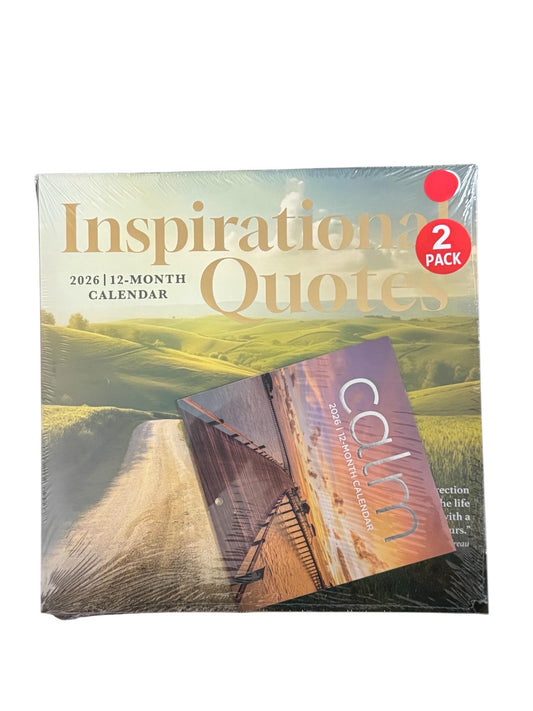 2026 INSPIRATIONAL QOUTES 12” X 24” & CALM 12 Month 6” X 12” Wall Calendars Pack