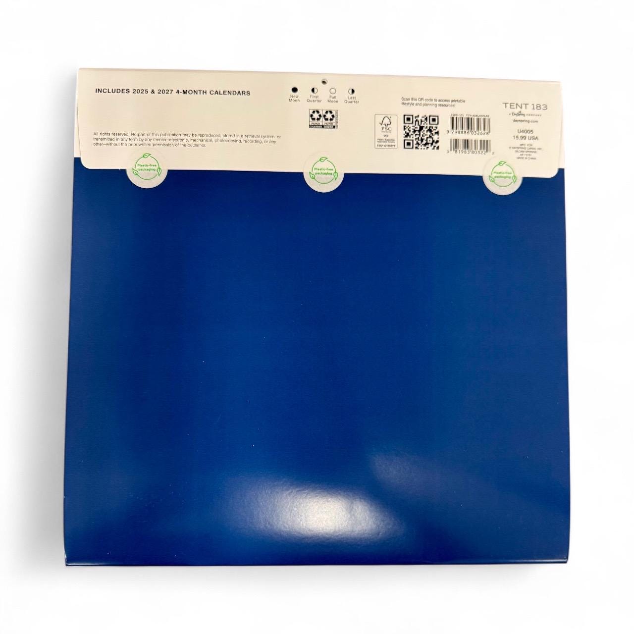 2026 LARGE GRID Blue 12” X 24” 16 Month Wall Calendar New Sealed