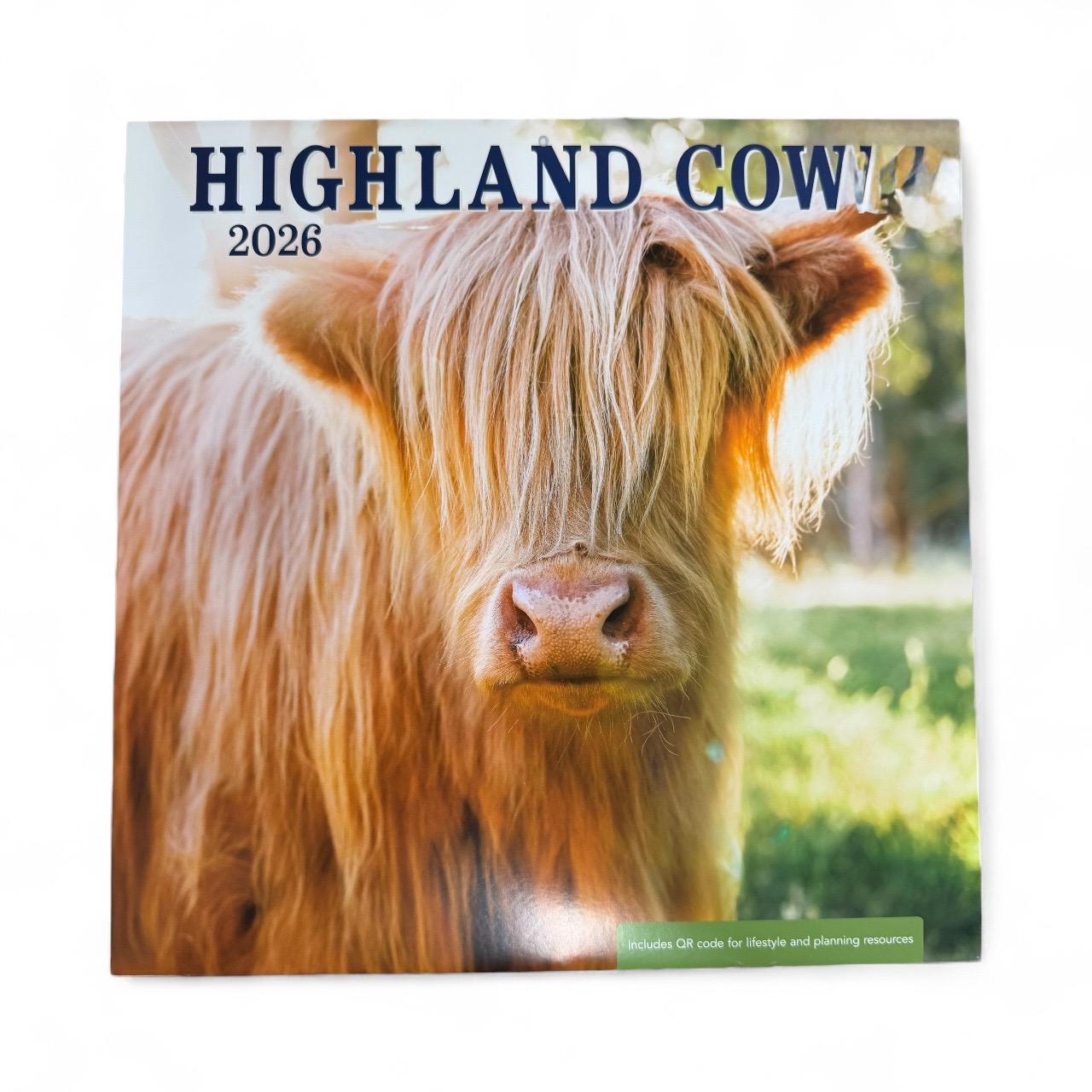 2026 HIGHLAND COWS  12” X 24” 16 Month Wall Calendar New