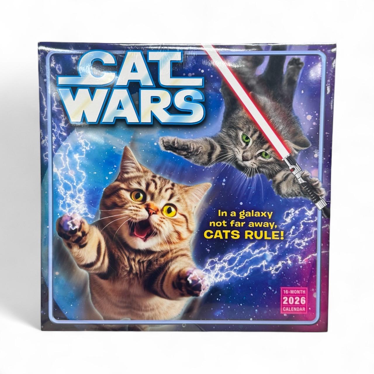 2026 CAT WARS 12” X 24” 16 Month Wall Calendar NEW (Star Wars Spoof)