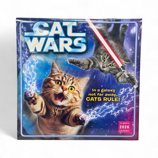 2026 CAT WARS 12” X 24” 16 Month Wall Calendar NEW (Star Wars Spoof)