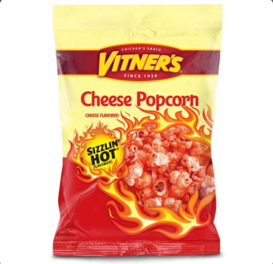 11 Vitner's Sizzlin Hot Cheese Popcorn .75 Oz Individual Bags