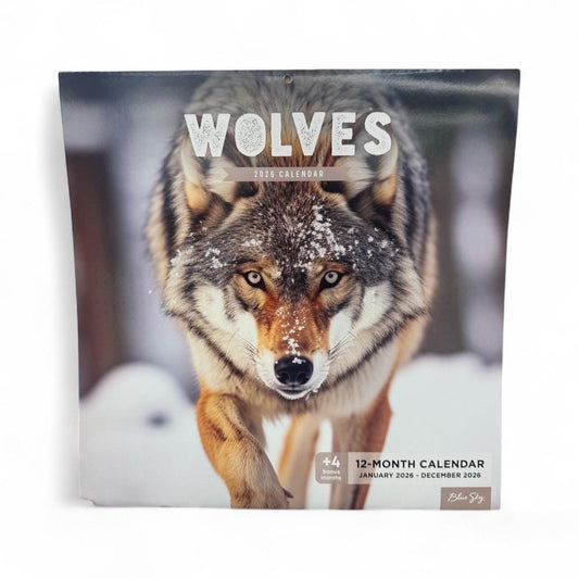 2026 WOLVES 12” X 12” 16 Month Wall Calendar NEW 12”x24” Opened