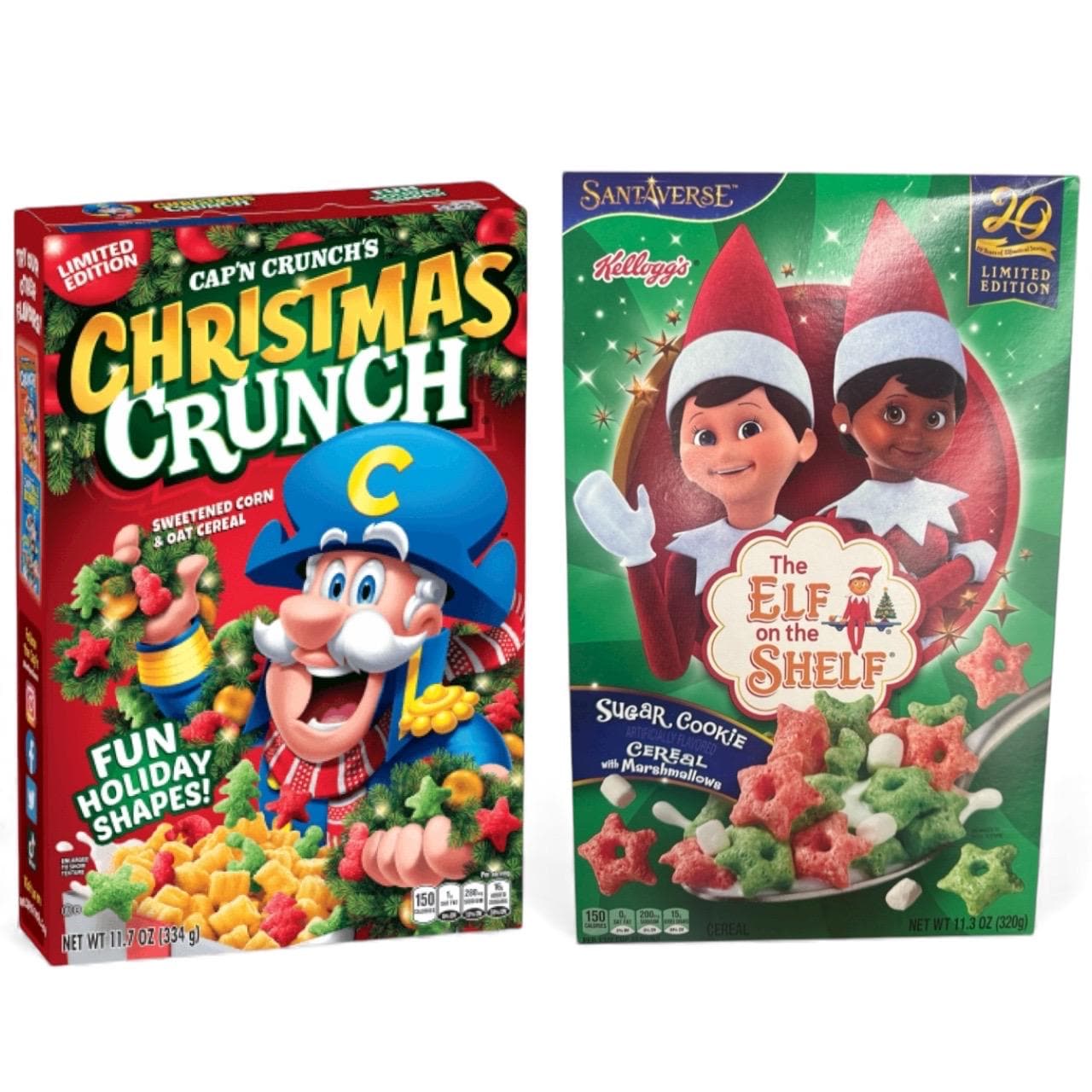 Limited Edition ELF on A SHELF & Cap’n Holiday/Christmas Breakfast Cereal Pack