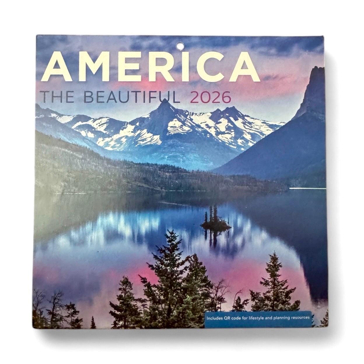 AMERICA The Beautiful Mini 7x7” 2026 16 Month Wall Calendar NEW 7x14” Opened