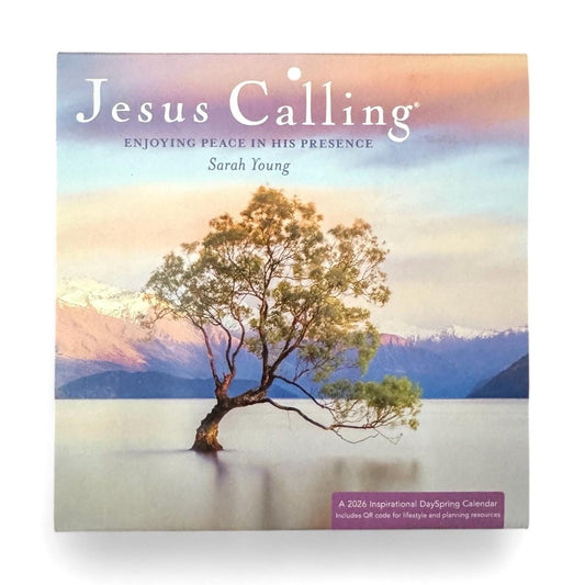 2026 Jesus Calling Mini 7x7” Spiritual 16 Month Wall Calendar NEW 7x14” Opened