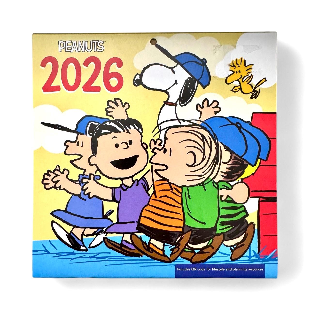 2026 PEANUTS Charlie Brown Mini 7x7” 16 Month Wall Calendar NEW 7x14” Opened