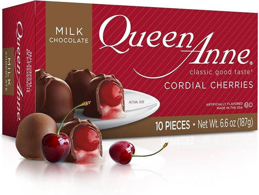 2 Boxes Queen Anne Milk Chocolate Covered Cordial Cherries Candy-20 Pieces