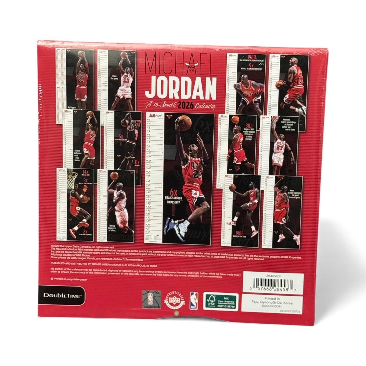 2026 Michael Jordan 11” X 11” 16 Month Wall Calendar NEW 11”x22” Opened